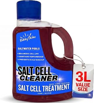 Salt Cell Cleaner for Pool, Pool Salt Cell Cleaner, Salt Generator Cell Cleaner Solution, Helps Reduce Scale Buildup, 3 L - BubbyShine