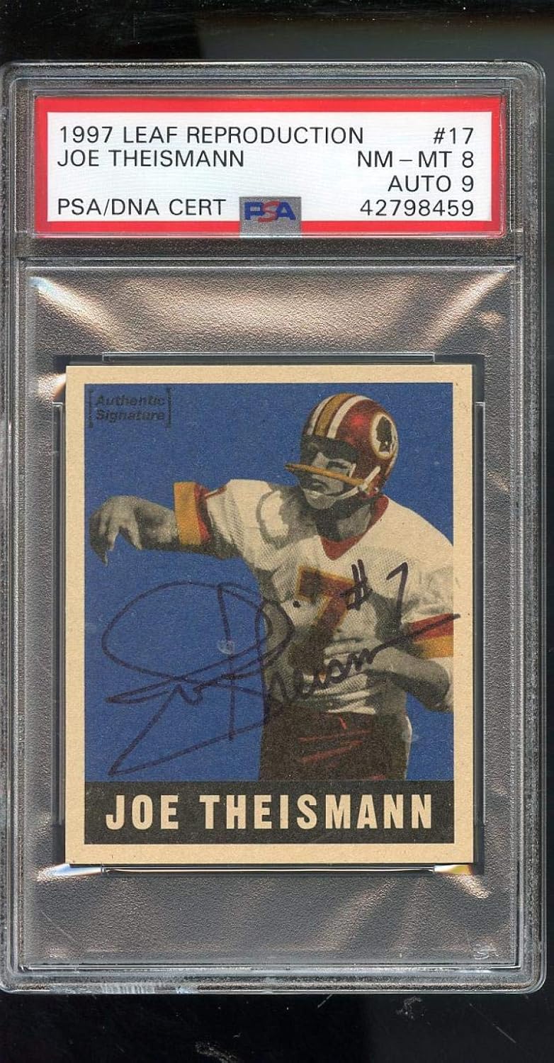 1997 Leaf Reproduction #17 Joe Theismann 1548/1948 AUTO SIGNED Autograph Autographed Card PSA 8 PSA/DNA 9 Football NFL