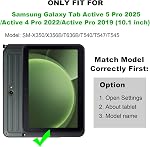 ZenRich Cas truqué pour Samsung Galaxy Tab Active 5 Pro 10.1inch,Boîtier de protection antichoc complet avec 360 Tournant Kickstand ceinture d'épaule ceinture pour Galaxy Tab Active 5 Pro
