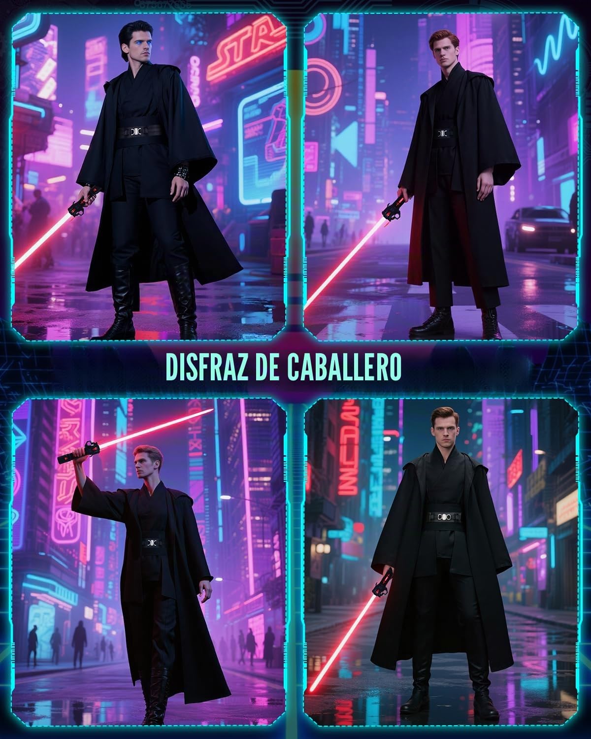 Disfraz Caballero Medieval, Vestido Medieval Caballero con Capa Espada Láser, Regalo para Hombre, Vestido Traje Caballeros Disfraz de Túnica para Carnevale Cosplay Halloween