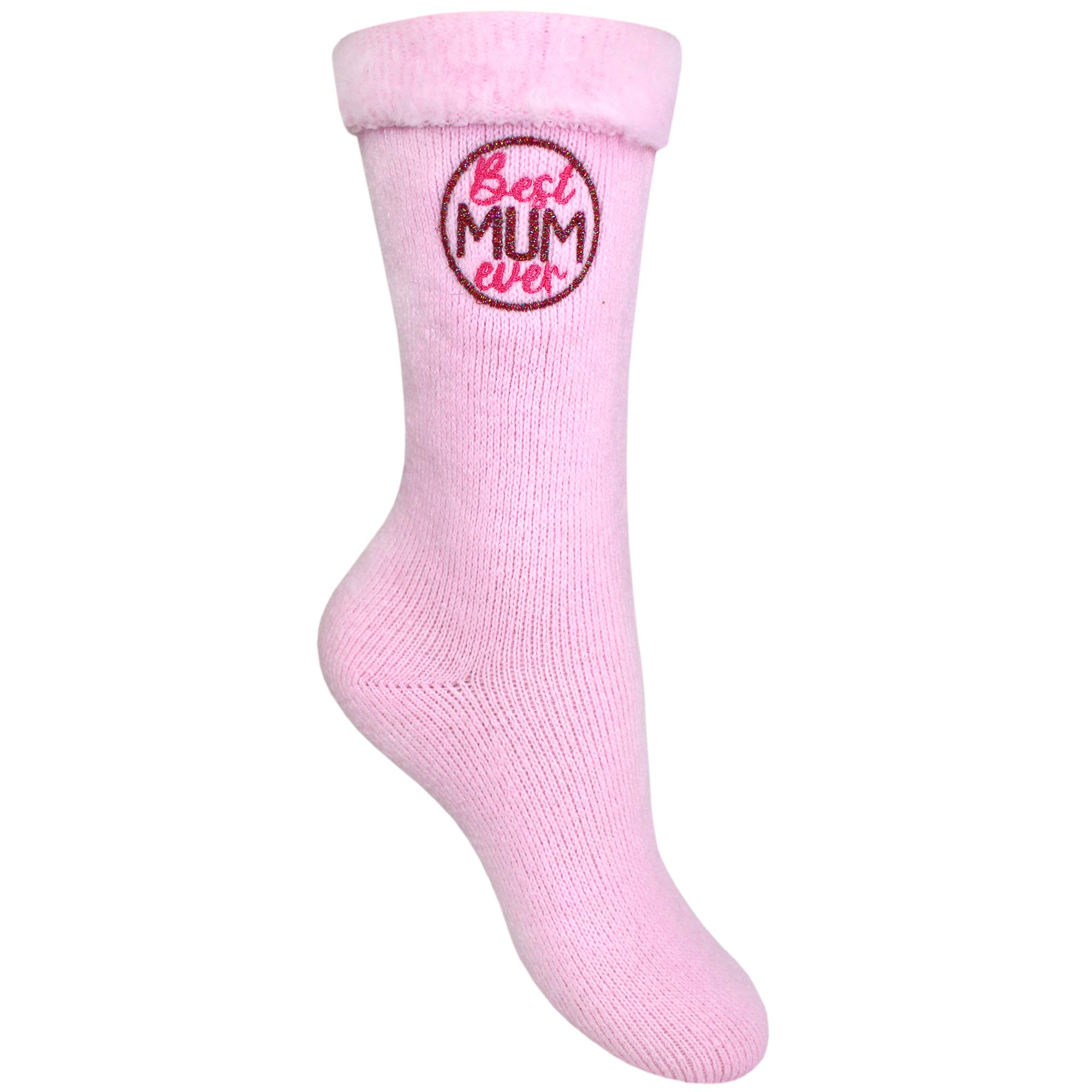Best Mum Ever Super Soft Cosy Sparkle Bed Socks (Pink)