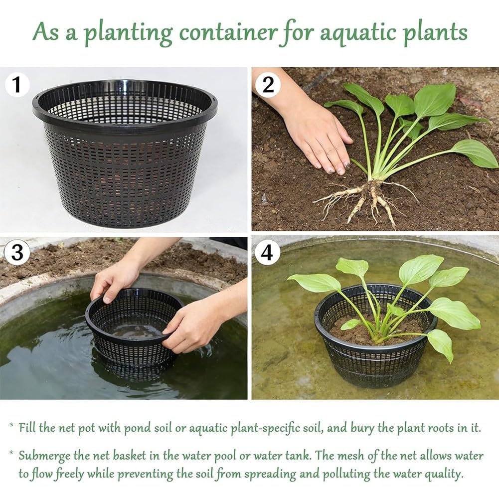 Contenitore rotondo per piante acquatiche da 21,7 cm, per acquari vivi, laghetto per piante da laghetto, vaso da 21,7 cm