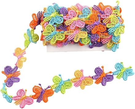 eZthings Designer Decorating Lace and Trims for Sewing and Craft Projects 3 Yard, Butterfly