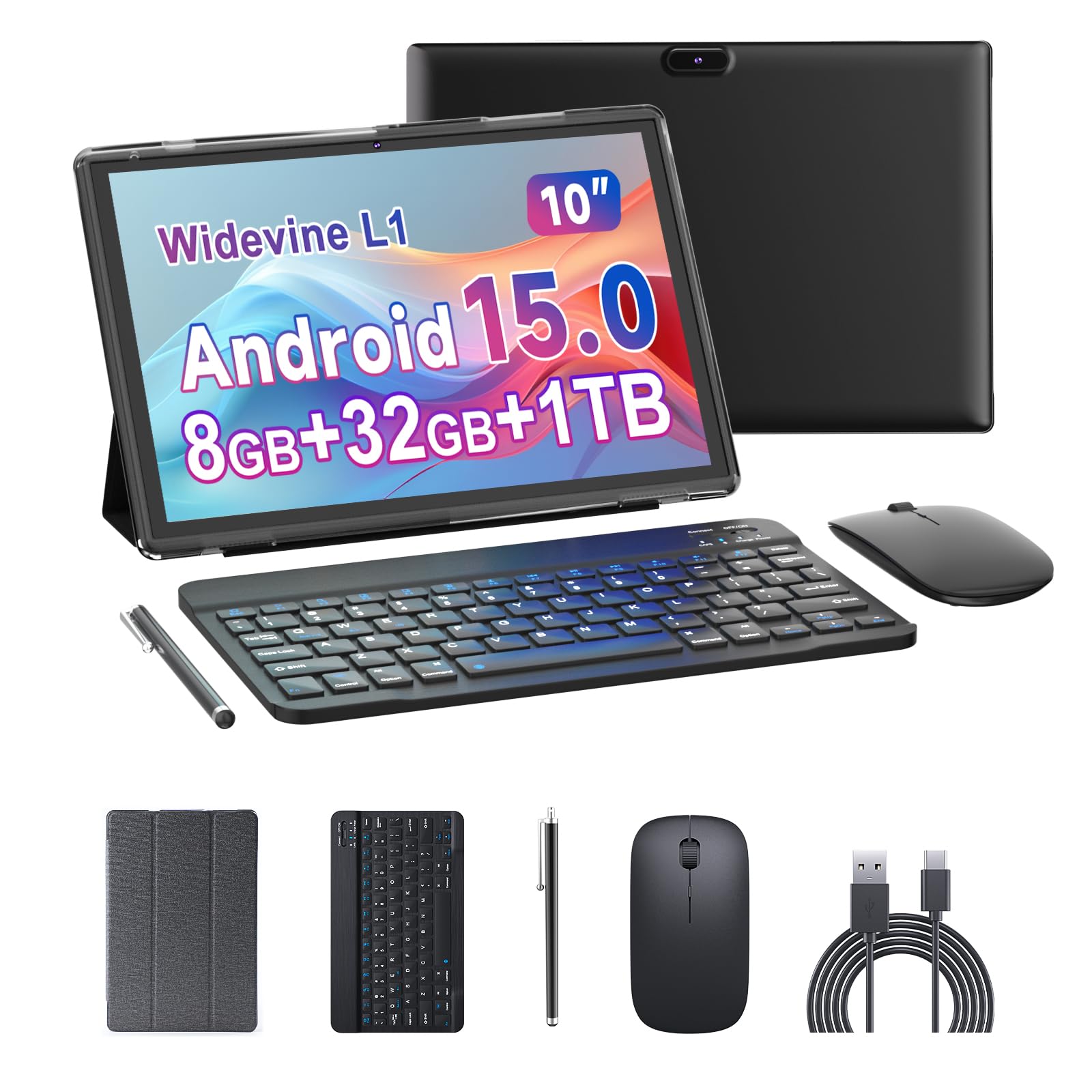Amazon.com : 10 inch Tablet 2 in 1 Android 15 Tablets with
