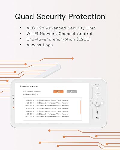 Miniatura 4 de ARENTI Monitor de video para bebés con cámara y audio, monitor inteligente de cámara de bebé de 5 pulgadas con aplicación de teléfono gratuita,