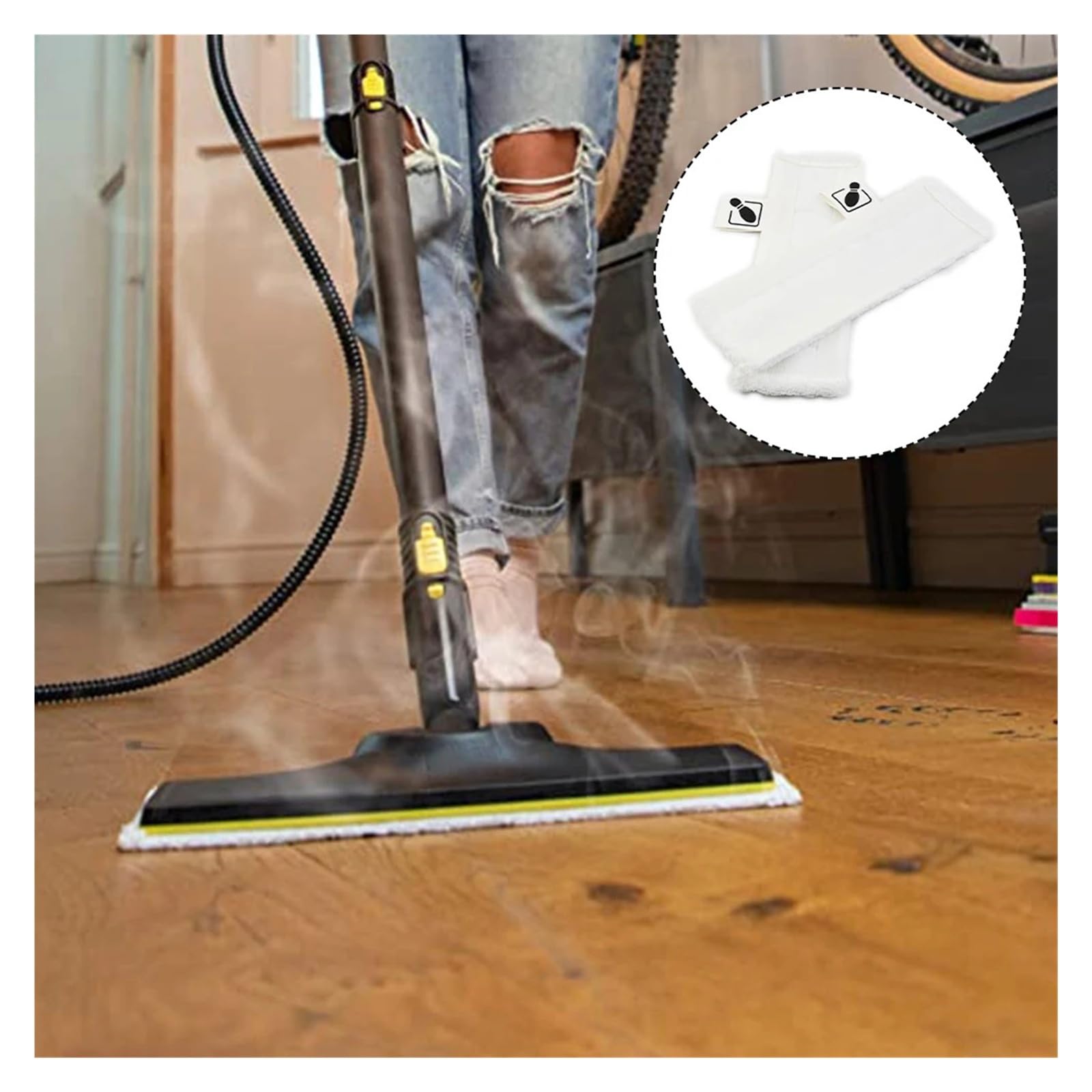 2 Almohadillas De Tela For Limpiador A Vapor, Compatibles Con Karcher, SC1, SC2, SC3, SC4 Y SC5. Prácticas.(10pcs)