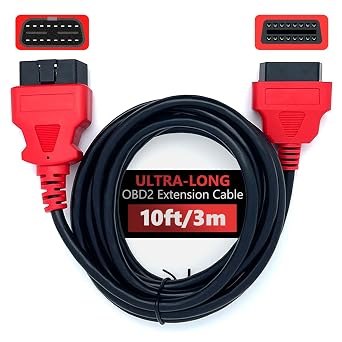 كابل تمديد JUTA OBD2 طويل للغاية بطول 10 أقدام/3 أمتار، سلك تمديد OBD-II ذكر إلى أنثى مكون من 16 سنًا، محول تمديد تشخيصي OBDII - 10 أقدام/3 أمتار