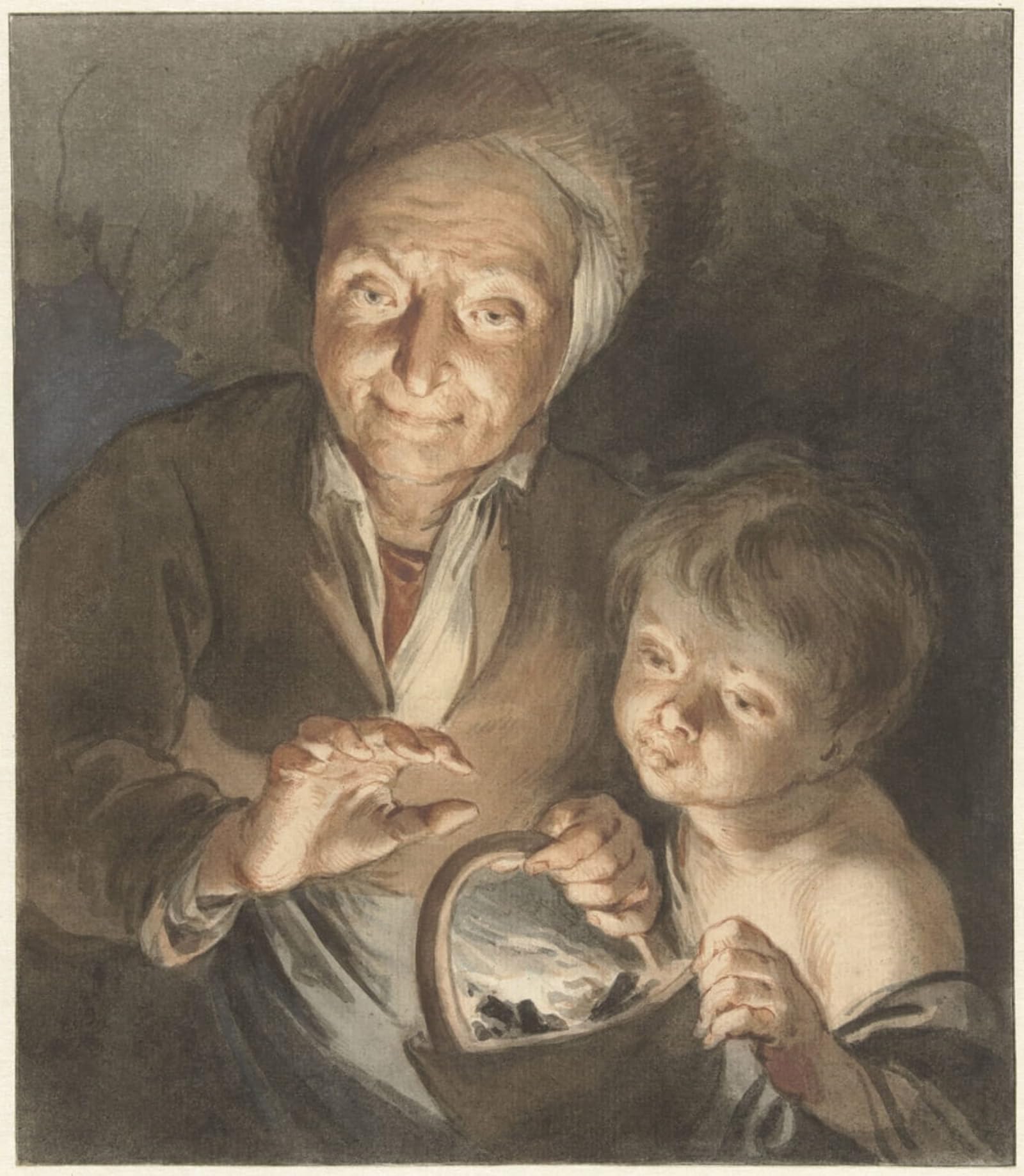 Lienzo Vecchia donna con bambino de Jacob De Wit 60x90cm PMEFGJDPE para dormitorio 5