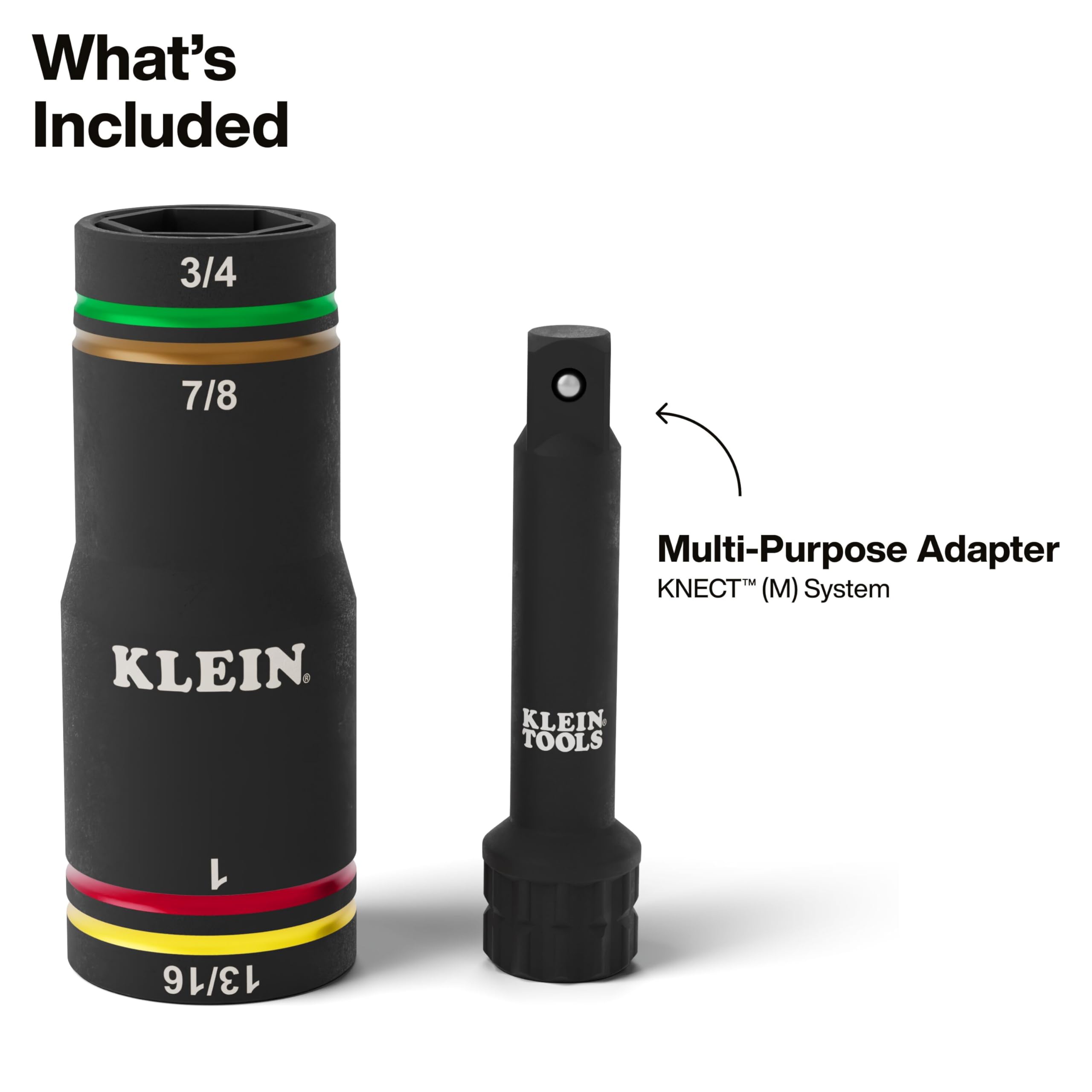 Klein Tools 6513QS KNECT Impact-Rated Quad Socket Set, 4-In-1 Flip
