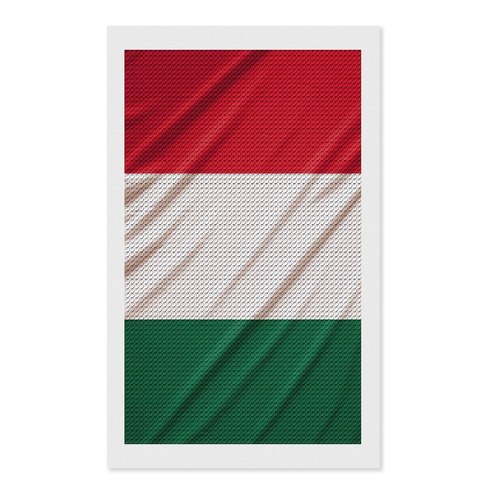 FekiLoot Italy Flag Diamond Art Kits for Adults Diamond Painting Kits for Beginners DIY Diamond Art Kits Round Full Drill Diamond Dot Gem Painting for Home Wall Decor Gift 12"x20"