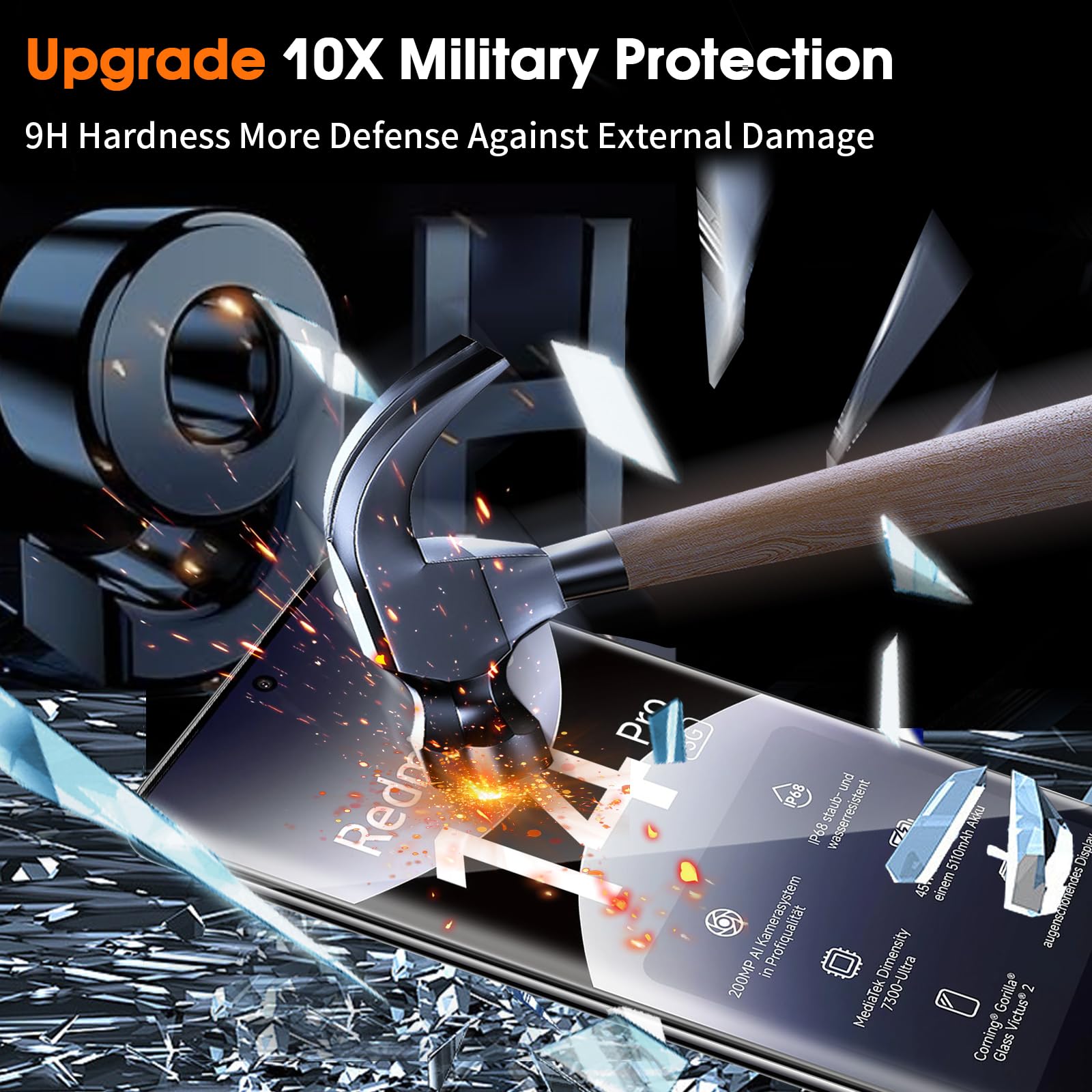 AOKUMA 2x Panzerglas Für Xiaomi Redmi Note 14 Pro 5G/POCO X7 - 9H Härte