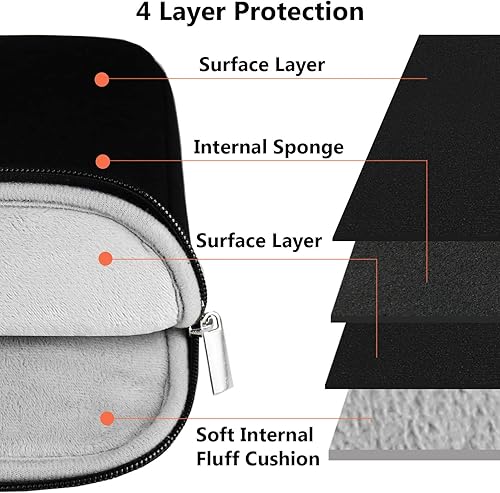 Vista 87 de Funda protectora para portátil de 14 pulgadas, a prueba de golpes, con bolsillo para accesorios, funda duradera para laptop compatible con MacBook