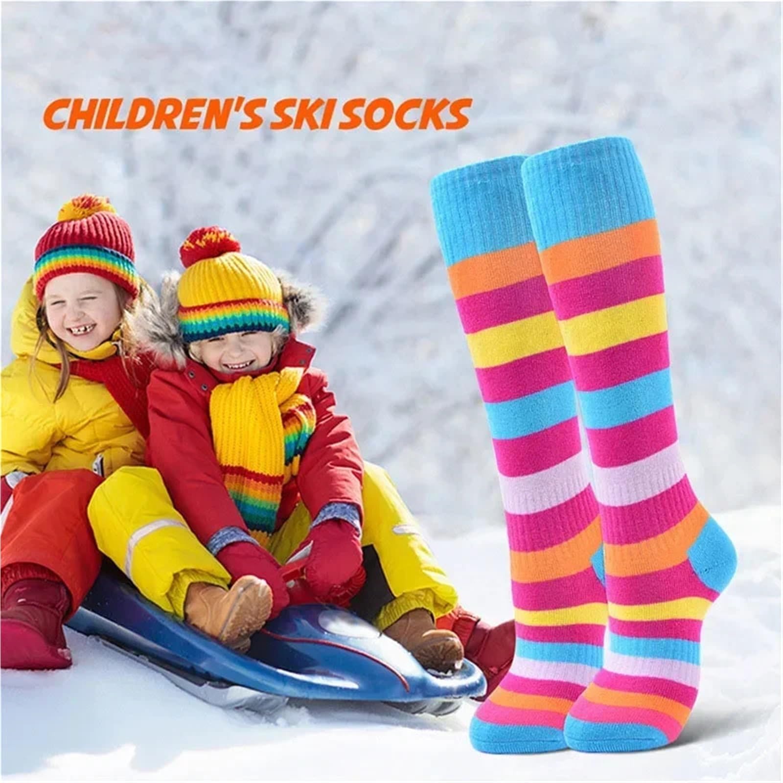 Calcetines de esquí a rayas largo for niños, medias for senderismo y, cómodos cálidos calcetines for Snowboard Para Trekking, Ciclismo, Snowboard