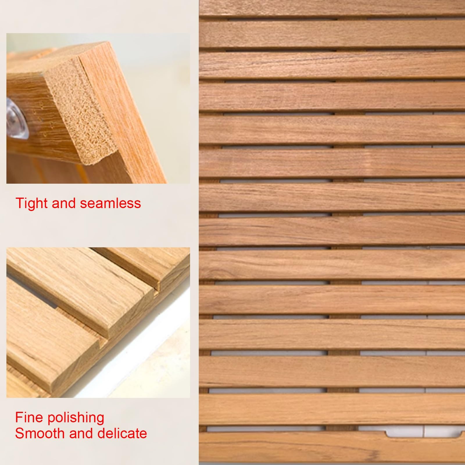 Pedana Doccia Legno con Maniglia, Pedana Per Doccia Esterna, Pedana Doccia for Doccia Interna For Bagno, Sauna, Vasca, Spa(19.7 * 11.8in)