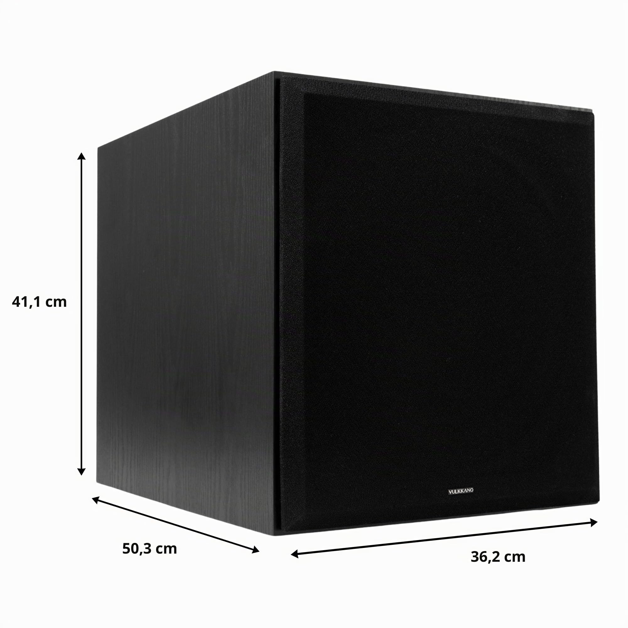 VULKKANO SUB12 Caisson De Basse Actif 12 Pouces, Fréquence 40 Hz-200 Hz, 200 W