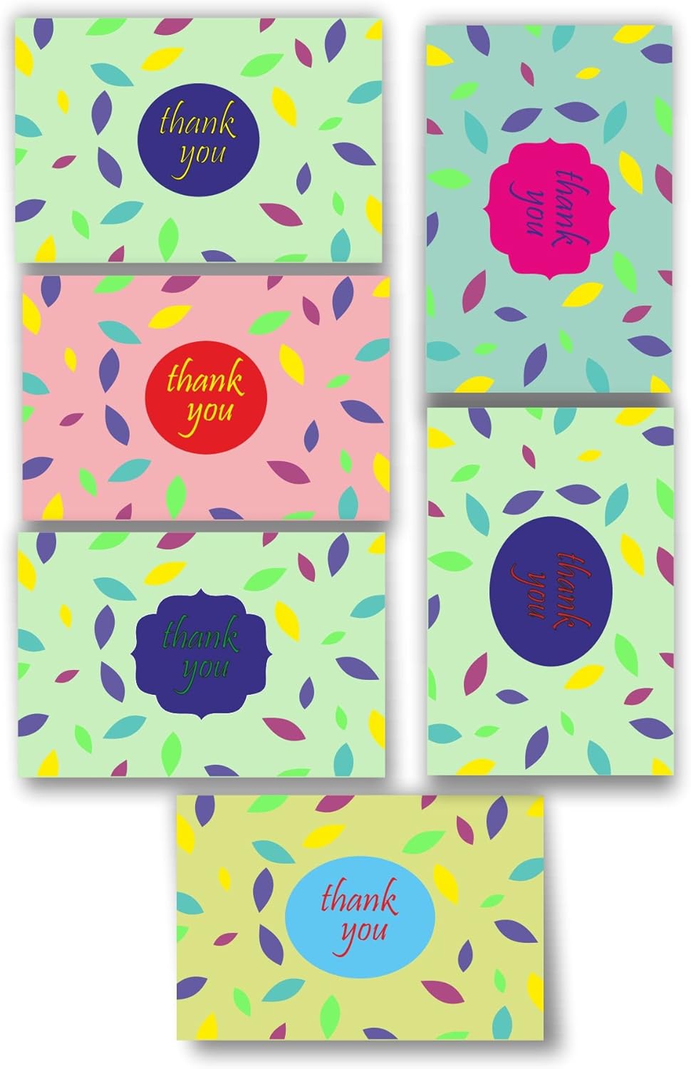 30 Thank You Cards Bulk Assortment 6 Unique Designs with