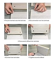 Vista 3 de binifiMux Juego de 90 tornillos para cuna, tornillos de conexión para muebles, tuercas surtidas, tornillos hexagonales, ajuste de leva, clavija