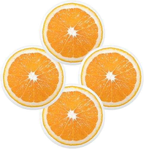 Miniatura 2 de Kigai Juego de 1 manteles individuales redondos con rodajas naranjas, antideslizantes, lavables, resistentes al calor, para cocina, mesa de comedor,