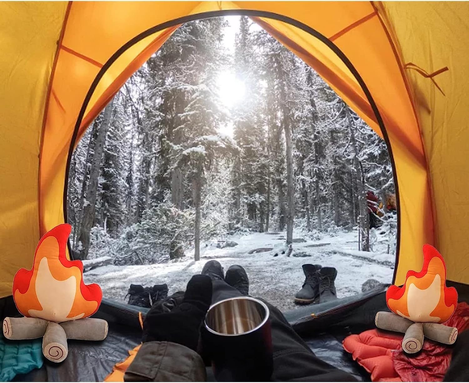 Amazon.co.jp: 面白いキャンプファイヤーぬいぐるみ 17.7インチ