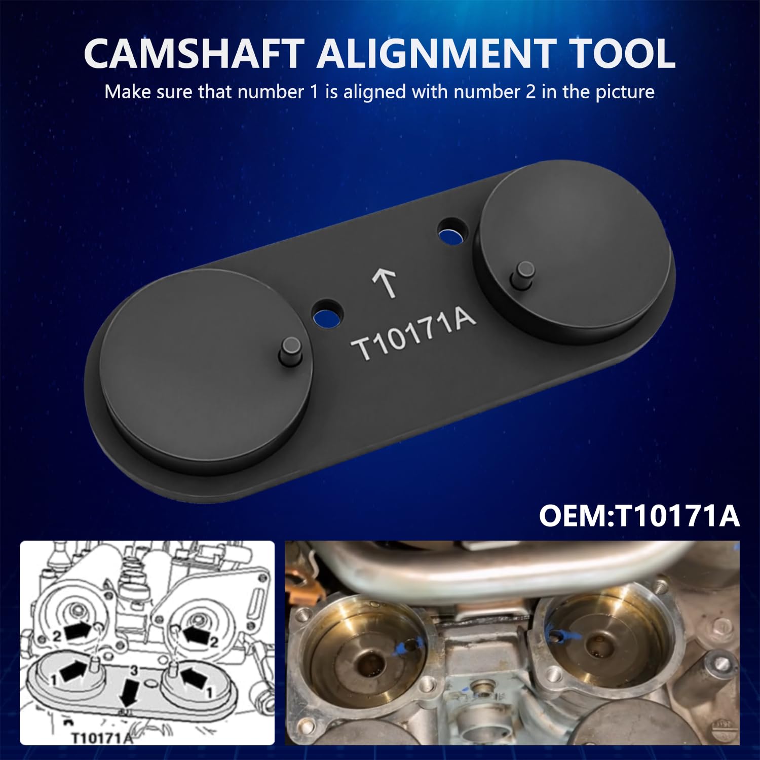 ZKTOOL 8 PCS Kit Strumento di Messa in Fase la Regolazione del Motore Compatibile con VW Audi Seat Skoda 1.2 1.4 1.6 FSI TFSI, Set Strumenti di Bloccaggio Albero a Camme, OEM T10171A T10170