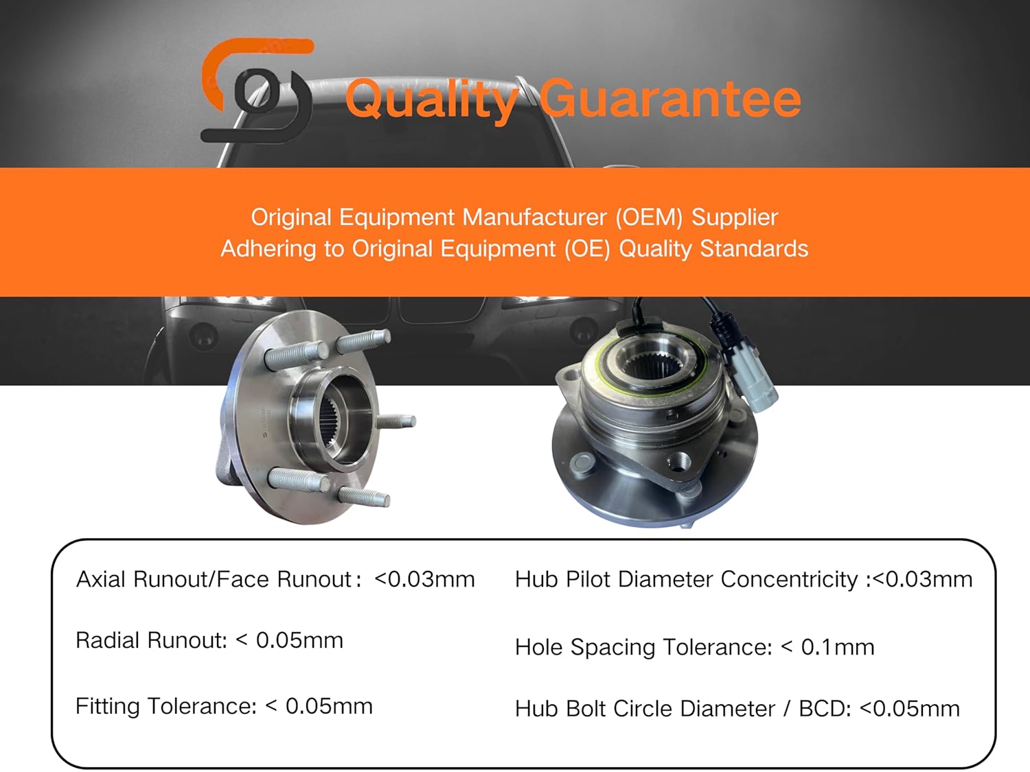 OUTUSE 513121 2PCS Front/Rear Wheel Hub Bearing Assembly 5 Lugs w/ABS for 2010-2016 for Cadillac XTS ONLY Front, CTS, for Buick Allure, Regal, Lacrosse, for Chevy Malibu, Impala, Equinox