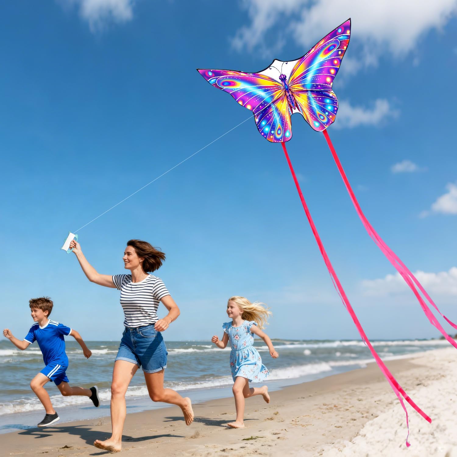 Butterfly Kites for Kids & Adults, Easy to Fly Design with Long Tail for Stability, for Kids Ages 4-8 & Beginners, Beach & Park Use | Family Outdoor Fun image 5