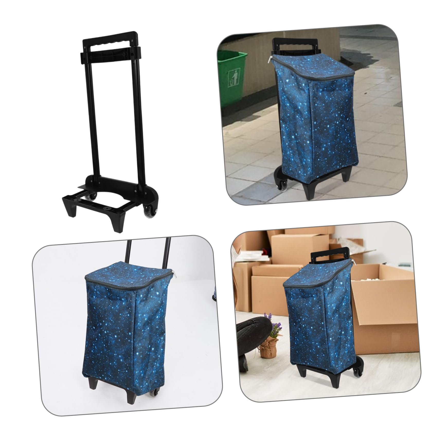 Carrito Plegable De Compras Con Mango Telescópico De Aleación De Aluminio Gran Capacidad Para Transporte De Comestibles Viajes Y Mudanzas Ligero Y Compacto Fácil De Mover