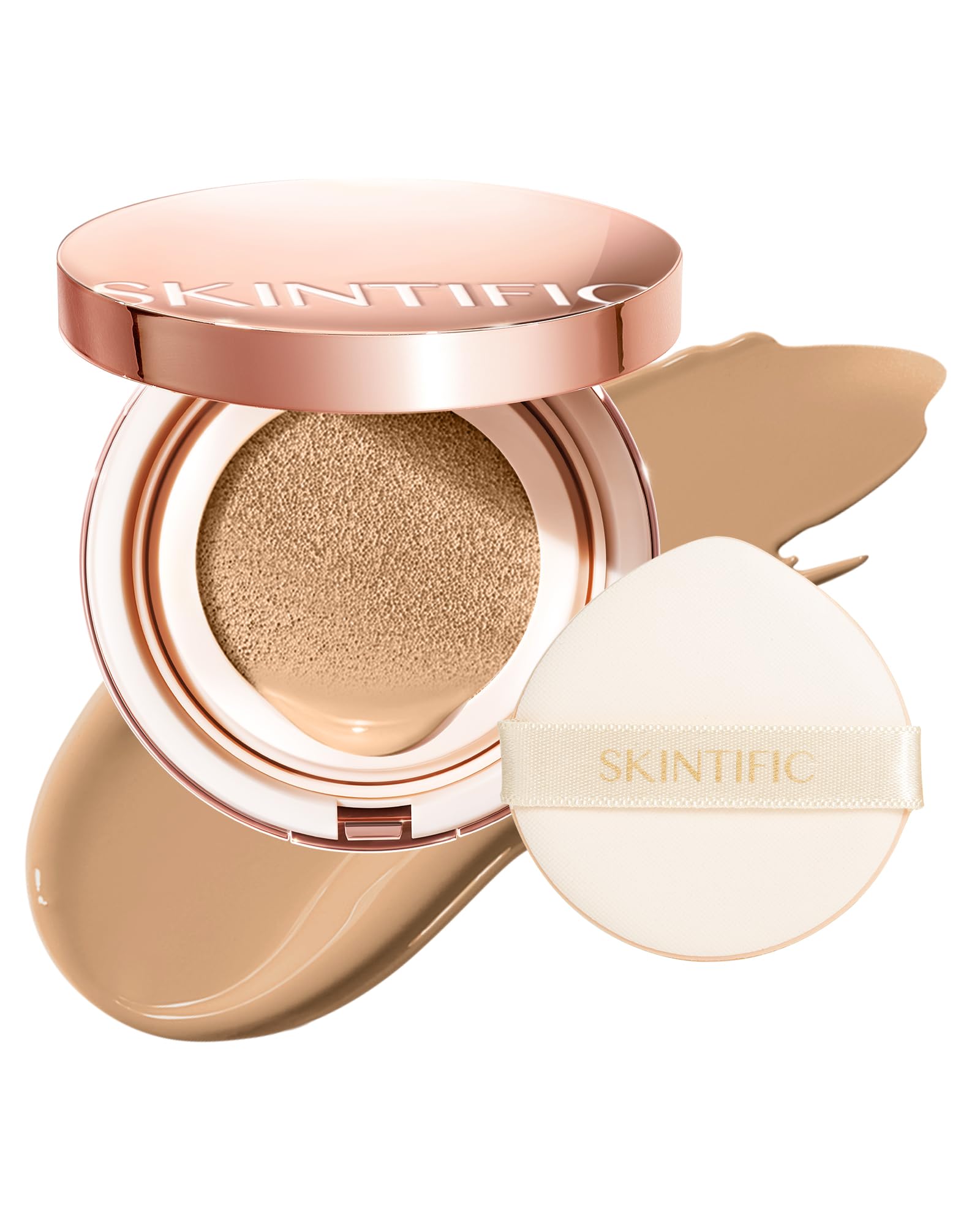 SKINTIFIC Cushion Foundation | Cover All Perfect Air Cushion | SPF 35 PA++++ | Oil-Control Waterproof Fondation Sweatproof Matte Finish Poreless Foundation Flawless BB Cream CC Cushion Makeup 05 Sand