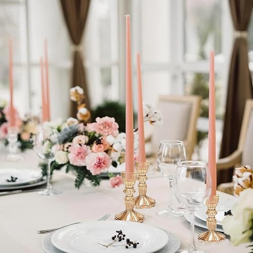 Miniatura 5 de Juego de 6 candelabros de cristal dorado transparente para decoración de bodas, fiestas de cumpleaños