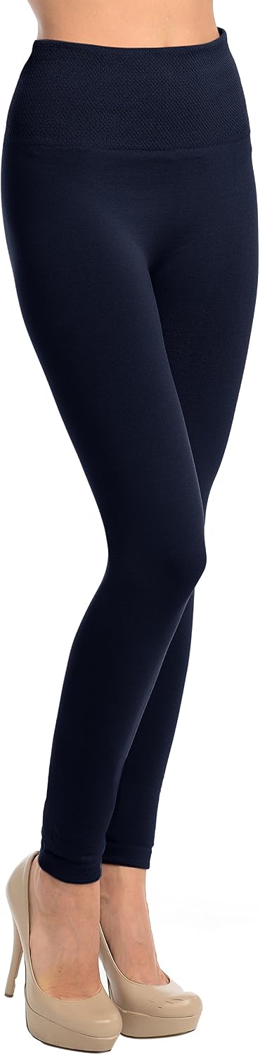 VIV Collection Fleece Lined Warm Winter High Waist Leggings Tights Regular and Plus Size