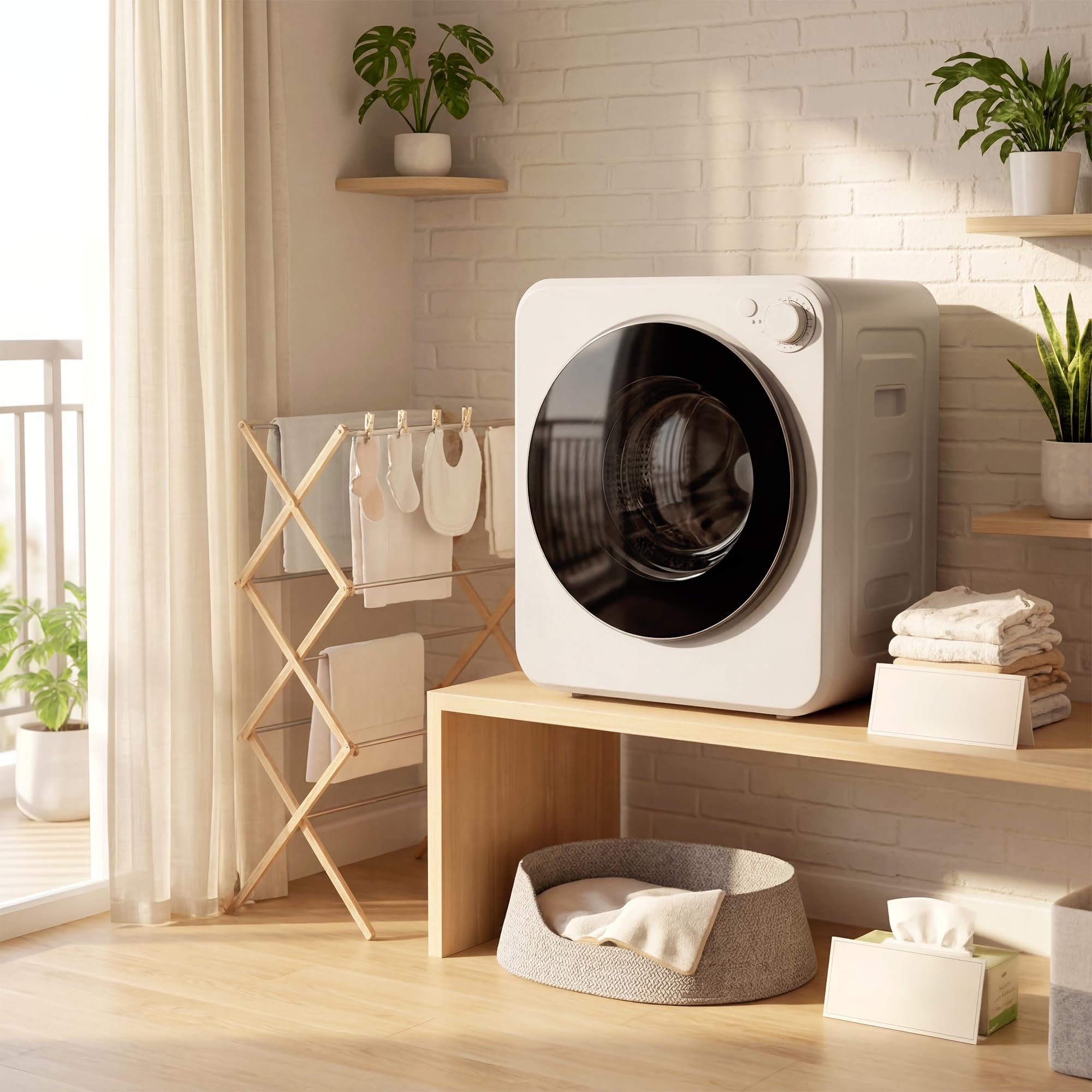 HOMCOM Sèche-linge à évacuation portable 2,5 Kg électrique compact 400/800 W, 5 modes, tambour acier inoxydable, charge frontale, blanc
