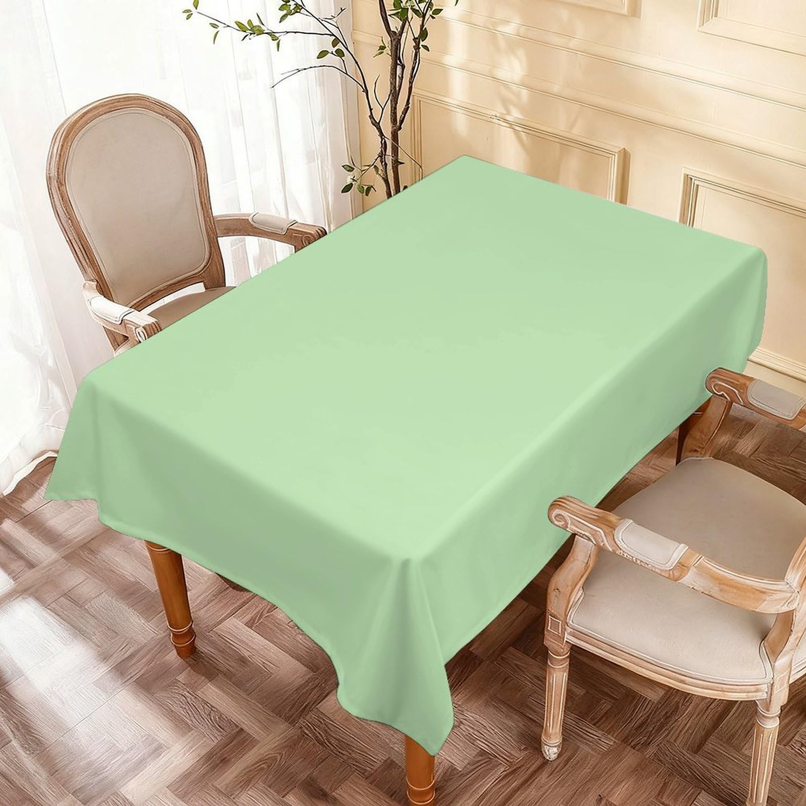 Nappe vert clair lavable et imperméable 137x183 cm pour grande table de jardin