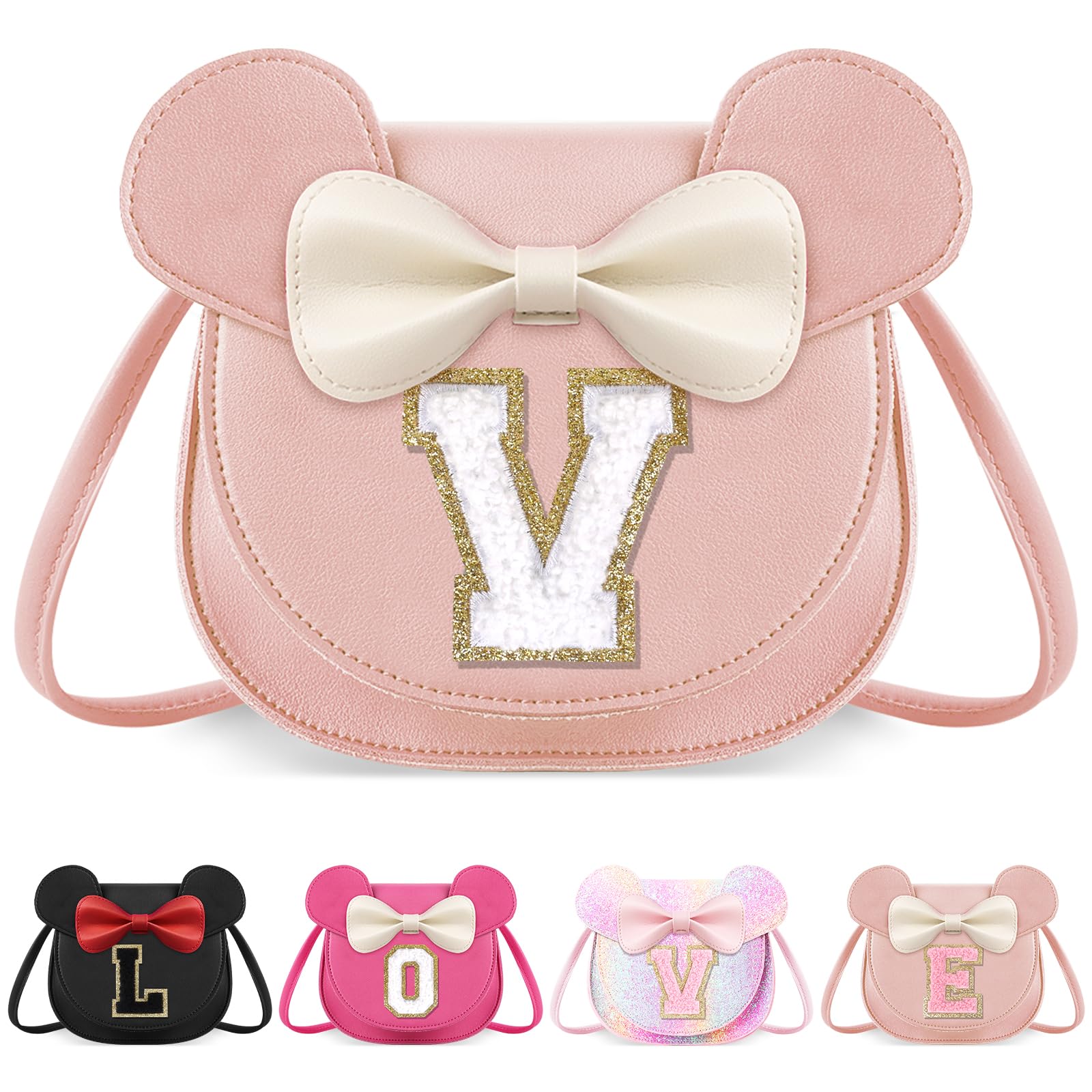 Little Girl Toddler Purse - Cute Mouse Ear Bow Crossbody Bag for 2-8 Year Olds - Birthday Gift