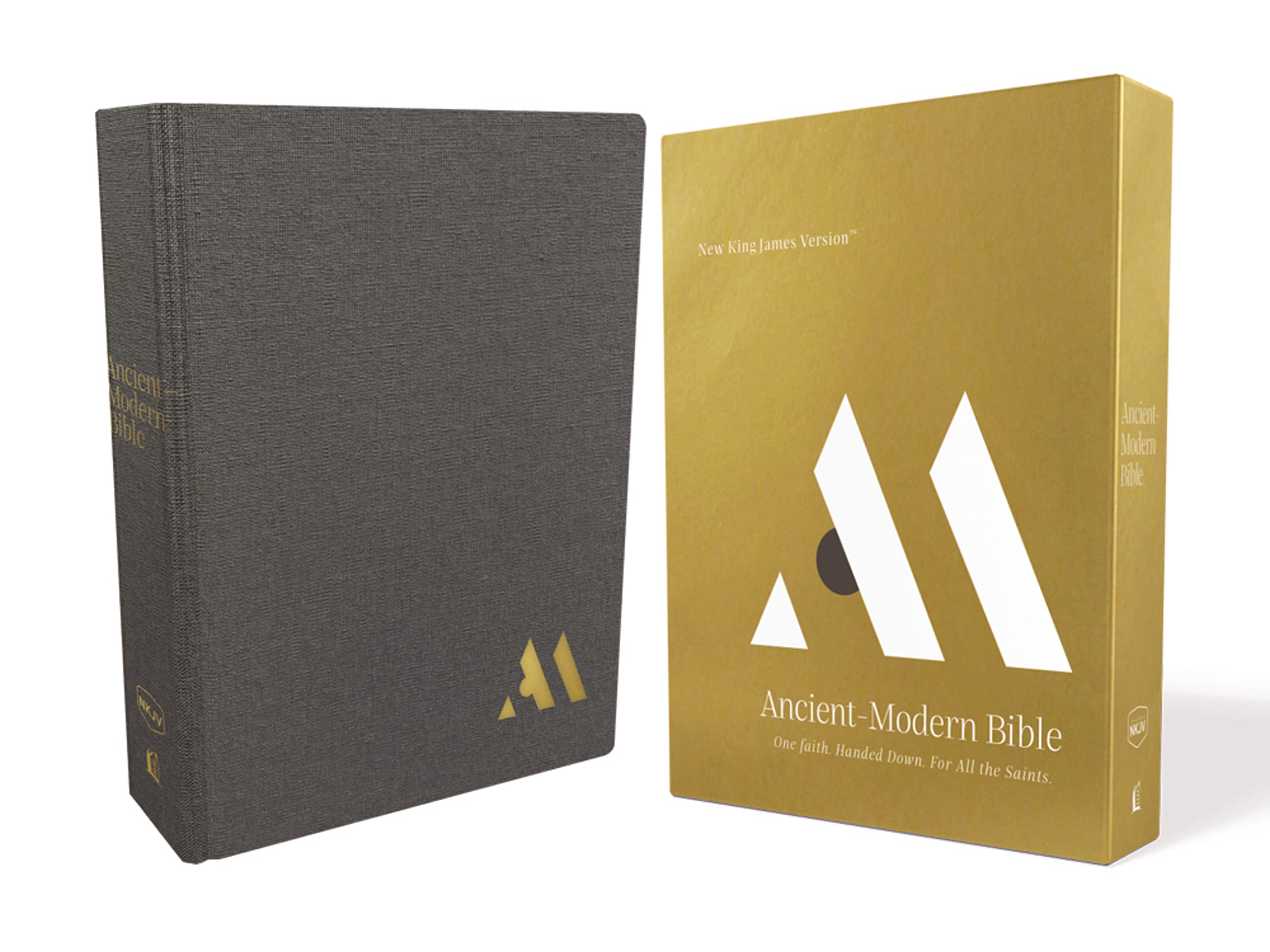 NKJV, AncientModern Bible, Cloth over Board, Gray, Comfort Print One