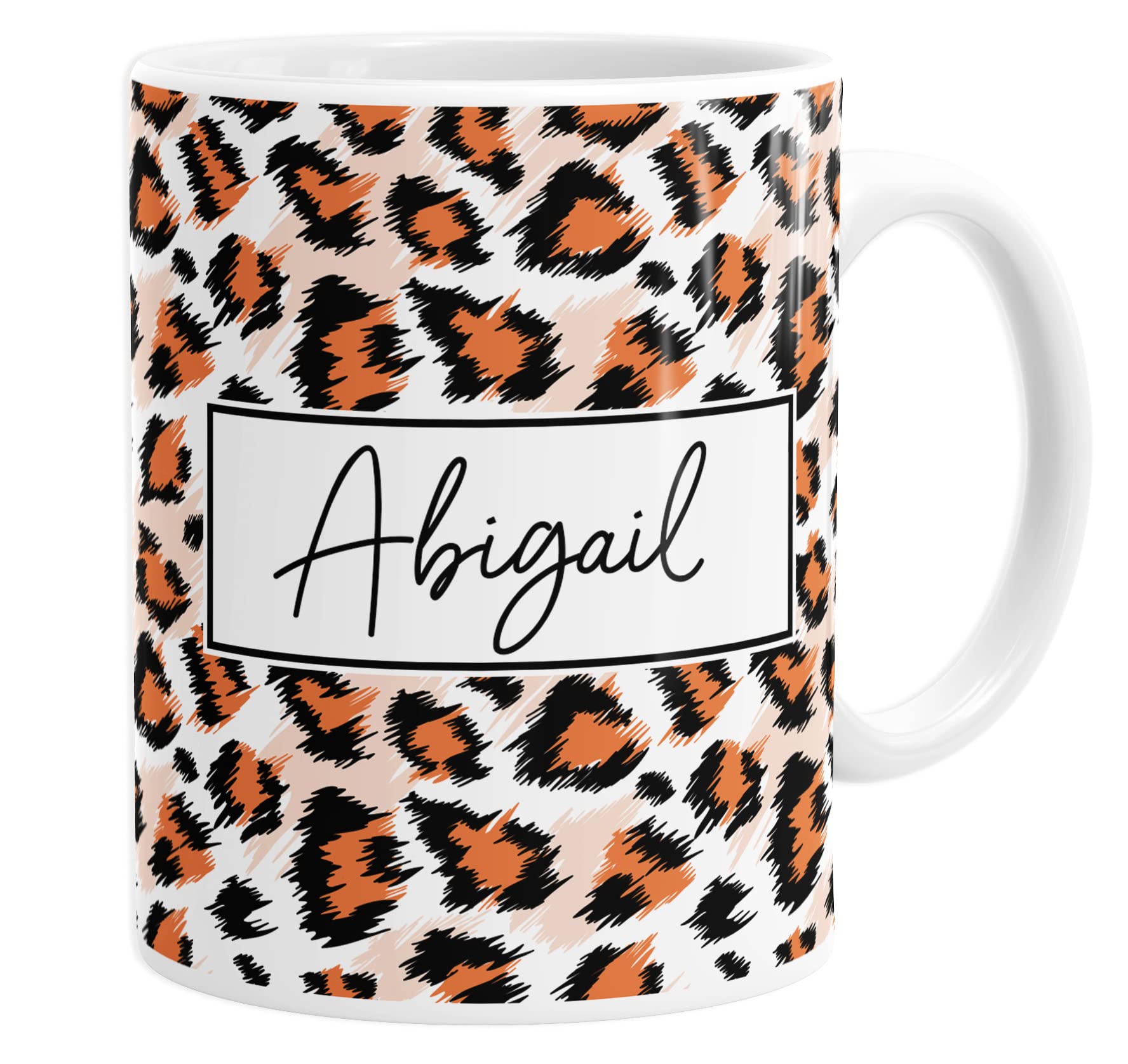 Daytripper Any Name Leopard Print Mug Personalised Coffee Tea Cup Custom Animal Print Gift for Her-Design-6