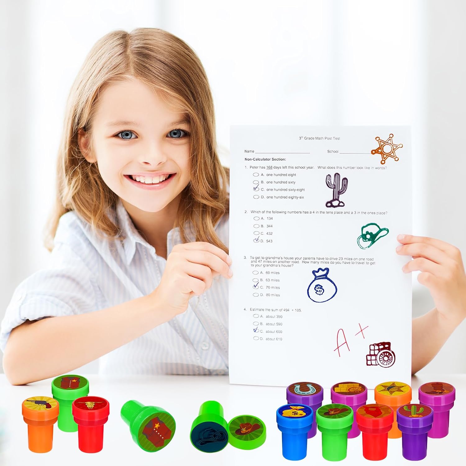 Cinrobiye 24 Pcs Western Cowboy Stampers Party Favor Set, Cute Cowboy Rodeo Stamps for Kids Birthday Party, Classroom Rewards, Carnival Prizes, Goody Bag Fillers, Western Themed Party Supplies image 5