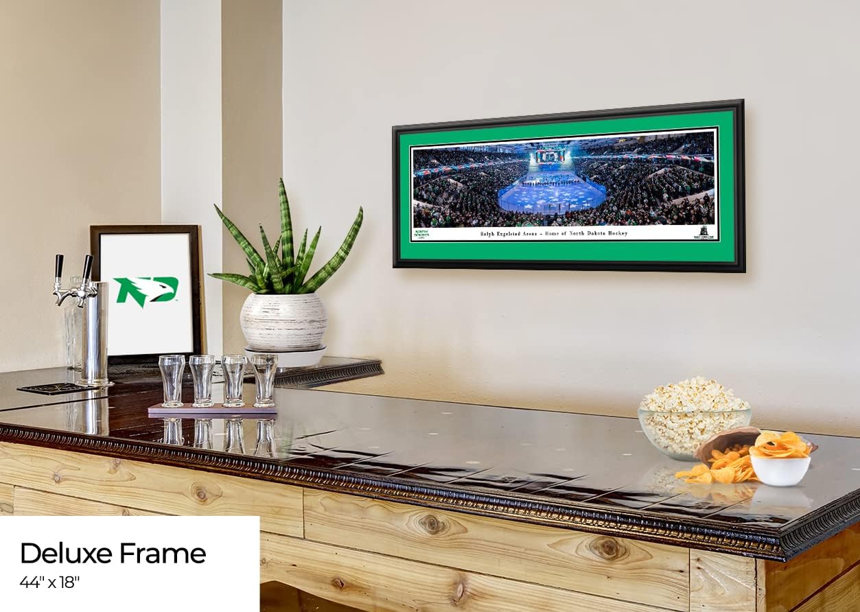 North Dakota Hockey, Anthem - Double Mat, Deluxe Framed Print by Blakeway Panoramas