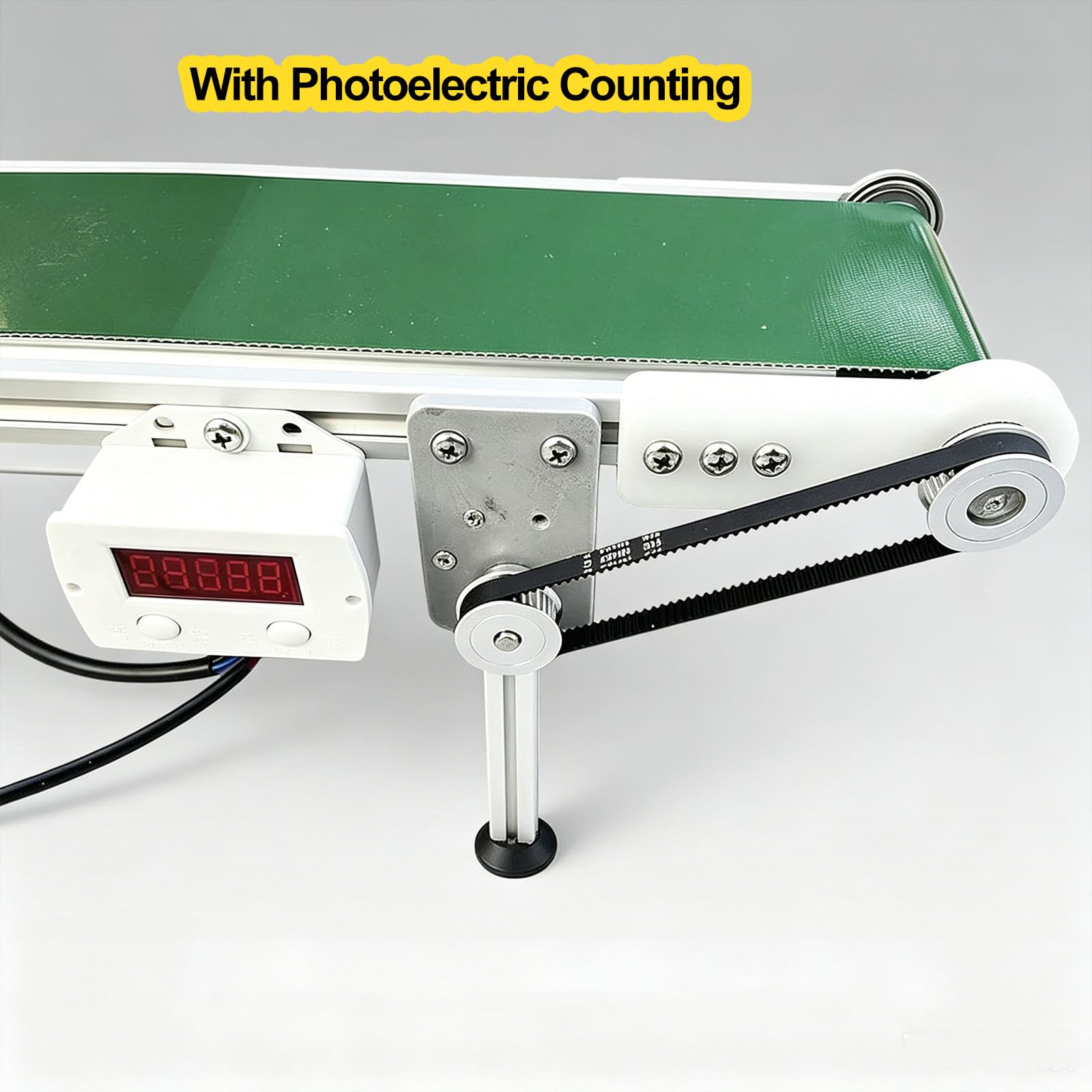 Tapis Roulant De Bureau De 100 Cm, Mini-Rail De Chargement avec Compteur De Capteurs Automatique, Vitesse Réglable De 7,6 À 1,8 Cm/s, pour Expériences Scientifiques Et Études De Frottement.