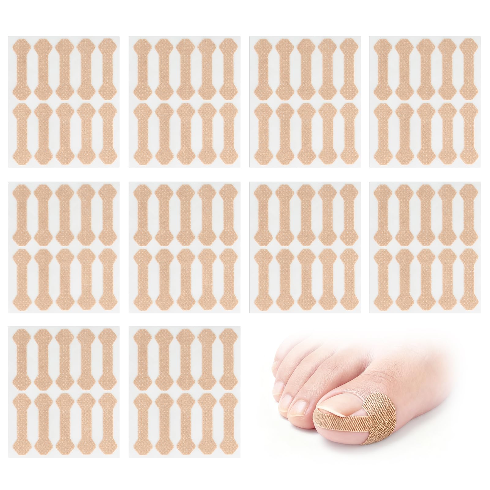 100Pcs Ingrown Toenail Corrector Strips,Ingrown Toenail Treatment, Pain Relief for Curved Nails,Nail Correction Tool, Breathable Nail Bandage,Fingernail Toe Nail Care,Monther&Father Day Gift