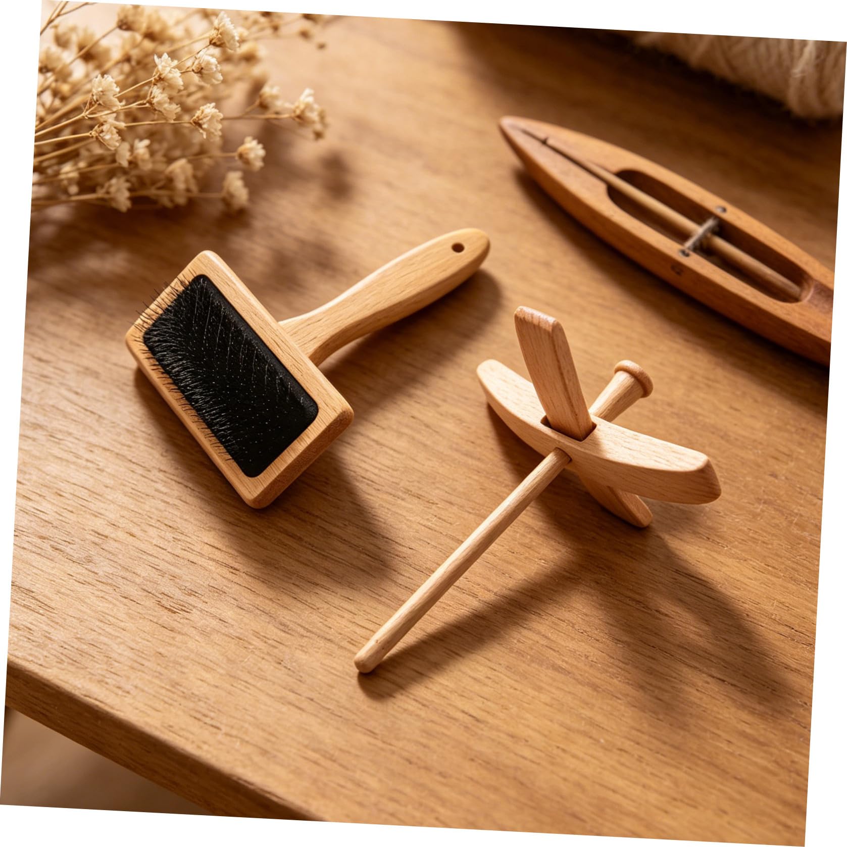 Healvian Set di Strumenti per Filatura a Mano in Legno 1 Pezzo