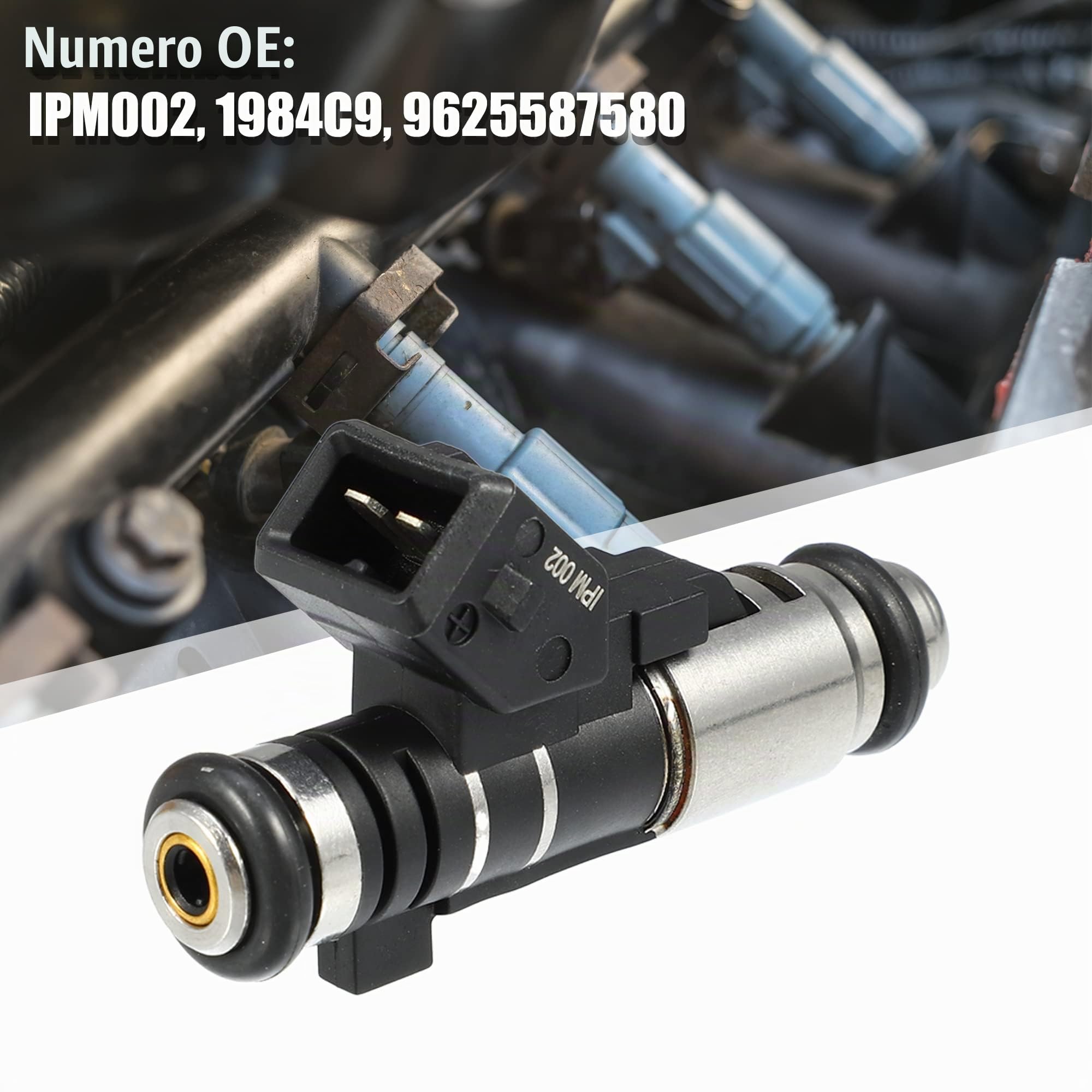 A ABSOPRO Carburante Iniettore 1984C9 Per Peugeot 206 Hatchback 98-12 4pz | Material: Metallo, Plastica, Size: 61.8x34.5x19.2mm, OE: 1984C9, 9625587580, Per Peugeot Partner I Combispace 1.1L 1996-2015