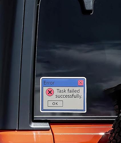 Miniatura 4 de Error Task Failed Successfully Window Meme - Adhesivo de vinilo de 3 pulgadas, paquete de 10, divertido diseño de humor para portátiles, botellas de