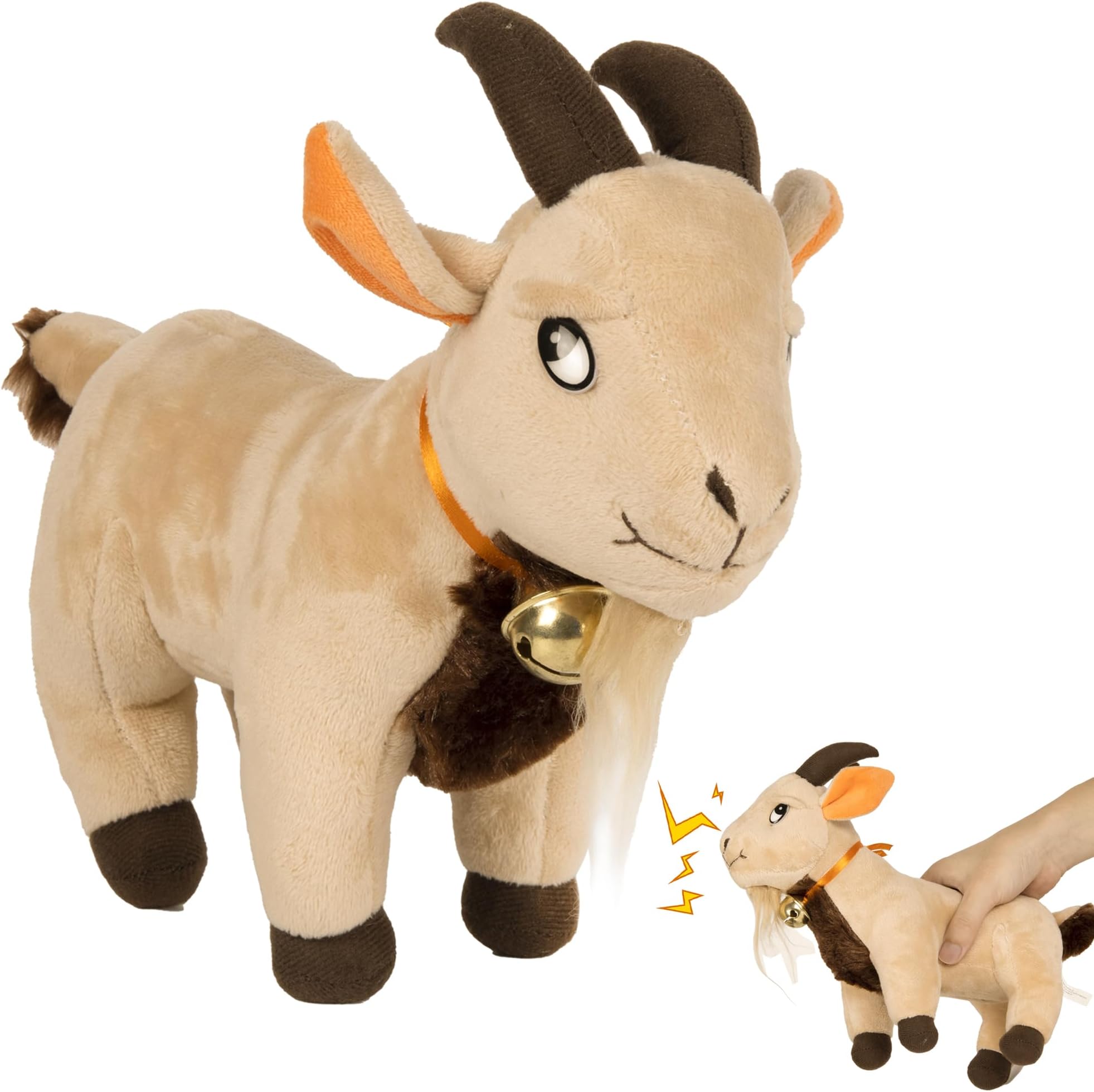 - Screaming Goat Toy – 11” Plush Desk Toy Makes Hilarious Screaming Sound - Funny Gag Gift for Friends and Coworkers