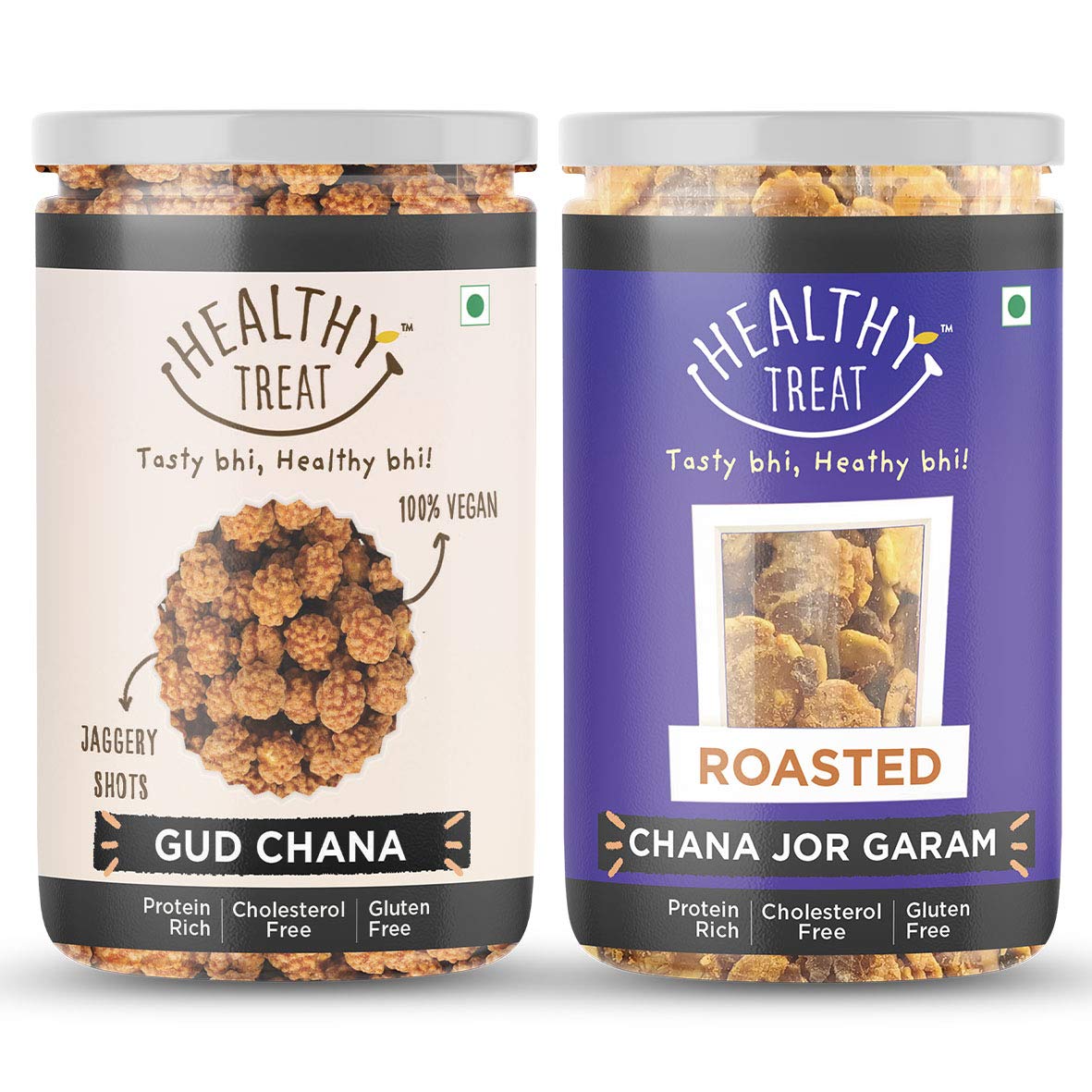 Healthy Treat Gur Chana and Roasted Chana JOR Garam Combo 400 gm (Pack of 2, Each 200 gm) | Oil-Free I Protein-Rich | Gluten Free | Vegan (B08XJYFYYY) Amazon Price History, Amazon Price Tracker