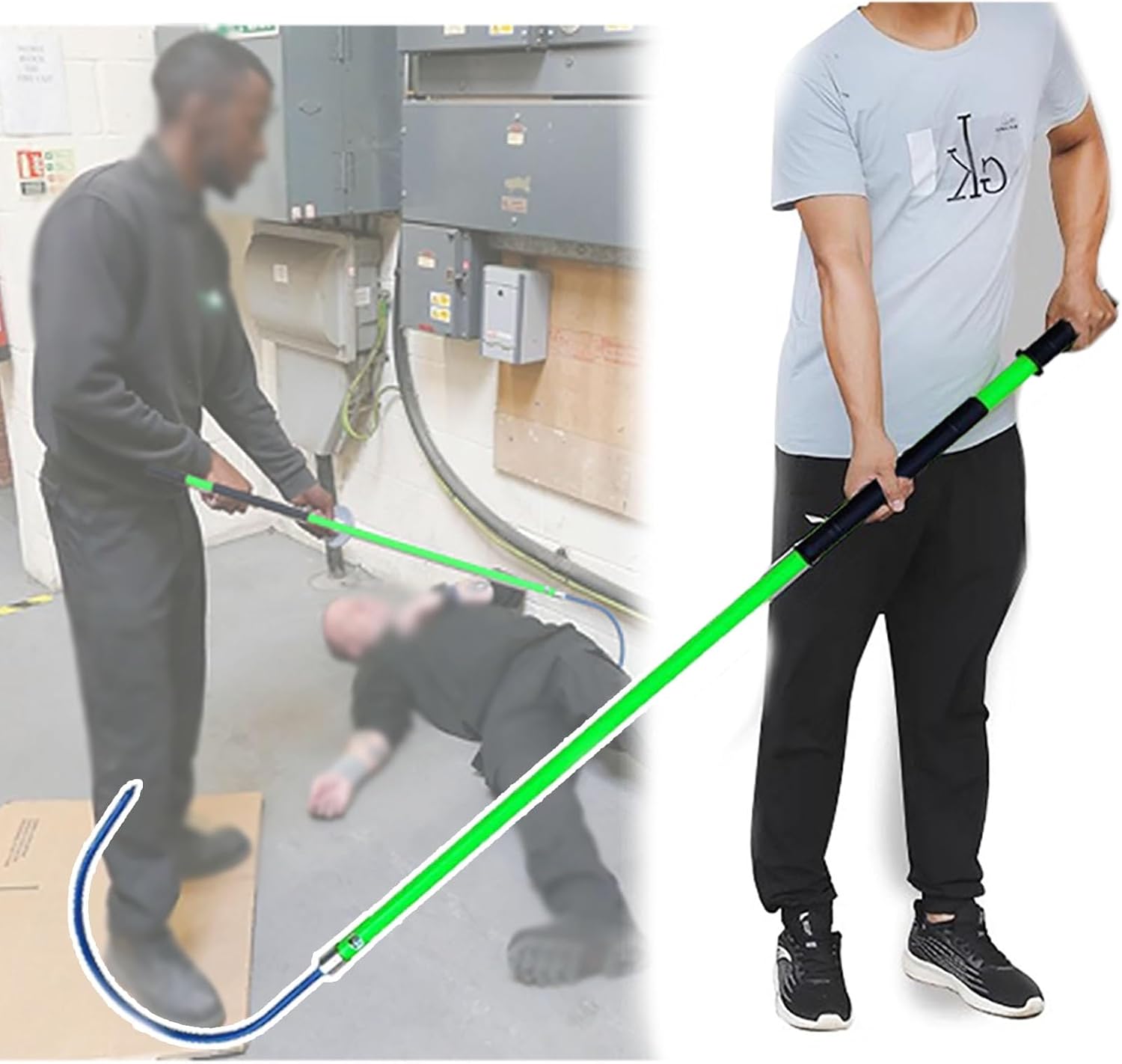 Insulated Rescue Hook Kit - 1m Safety Tool for Electricians & Firefighters, Detachable High Voltage Lifeguard Pole, Essential Electrical Rescue Equipment
