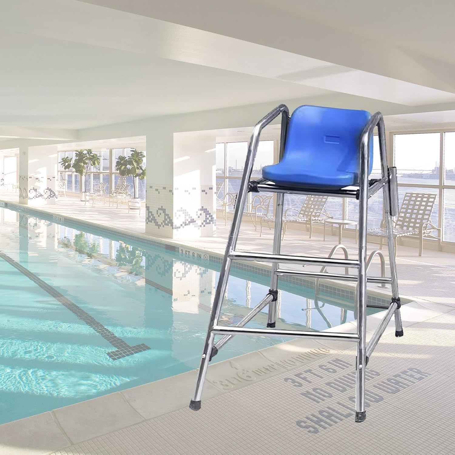 Portable Tall Lifeguard Chairs - 3.9/4.9/5.9ft Detachable Outdoor Poolside Deck Chairs with Comfortable Seat & Ladder Stool for Adults - Perfect for Lifeguards