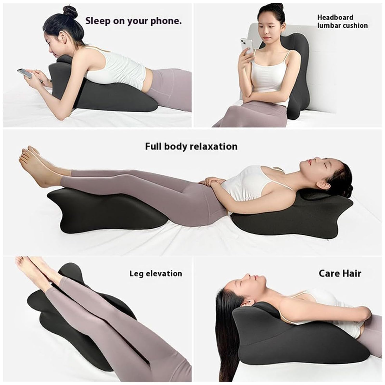 Sweet Spot - Cuscino ergonomico per coppie, 27°, per intimità, in memory foam, per parte bassa della schiena, fianchi e collo, per coppie, adulti, per tutte le posture (nero)