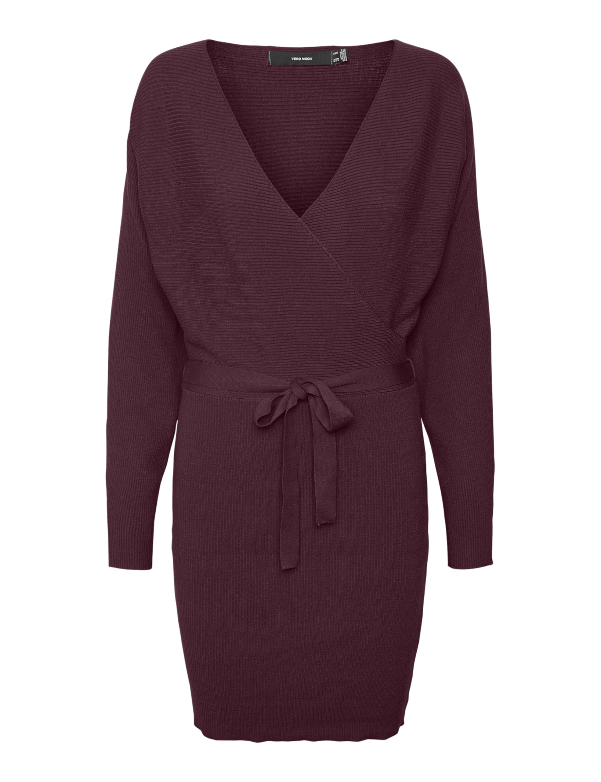 a/s Women's VMHOLLYREM LS V-Neck Dress GA NOOS Dress, Winetasting, XL