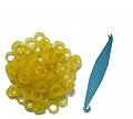 Dentosmile Orthodontic Extraoral Latex Elastics | Dental elastics| Tooth Colours Pack of 100 Pcs + Free Placer for Brace