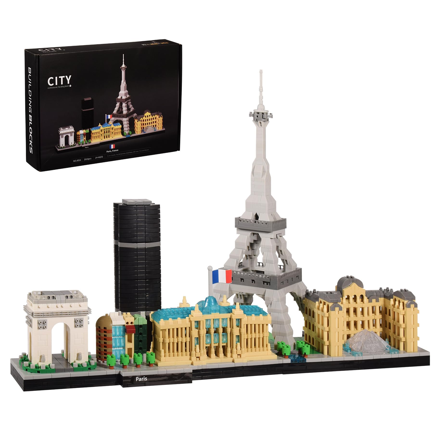 JUCYJULY Paris City Skyline MIni Building Blocks - 3680 PCS